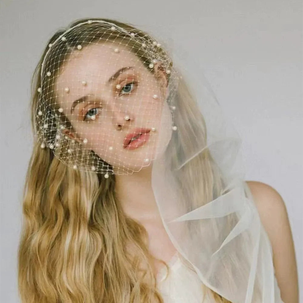 Elegant Bride Mesh Veil Hairband