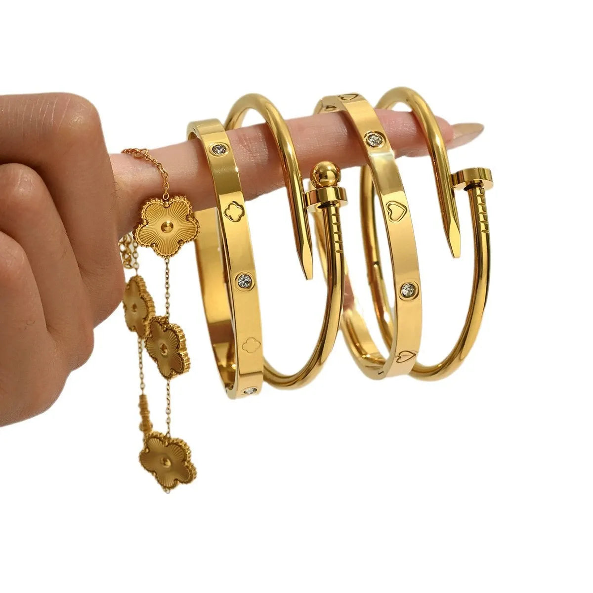 Luxury 18K Gold Plated Bracelet Set for Women