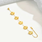 Elegant Gold Floral Link Charm Bracelet