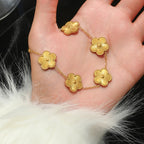Elegant Gold Floral Link Charm Bracelet