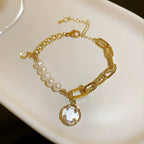 High-End Diamond Pearl Bracelet