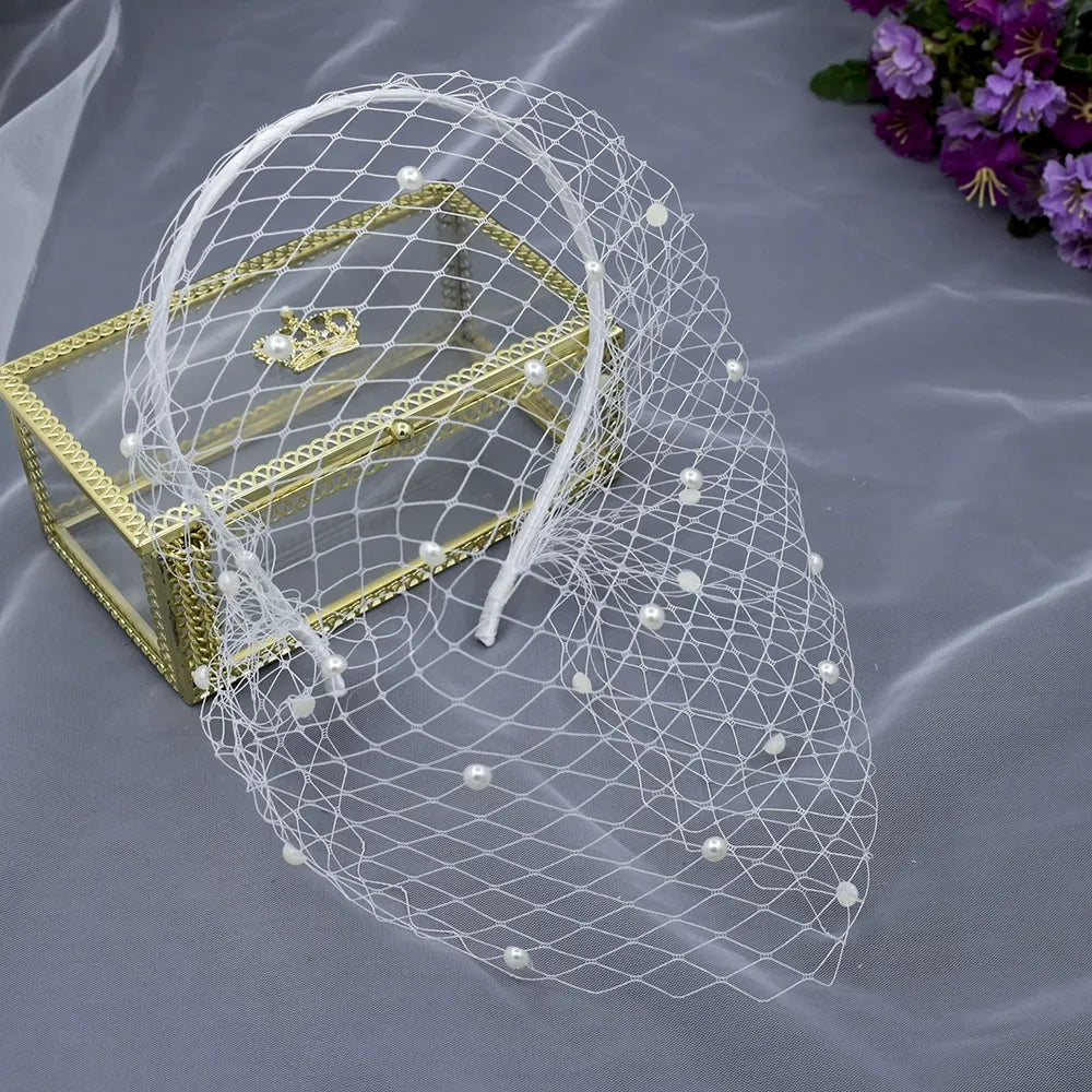 Elegant Bride Mesh Veil Hairband