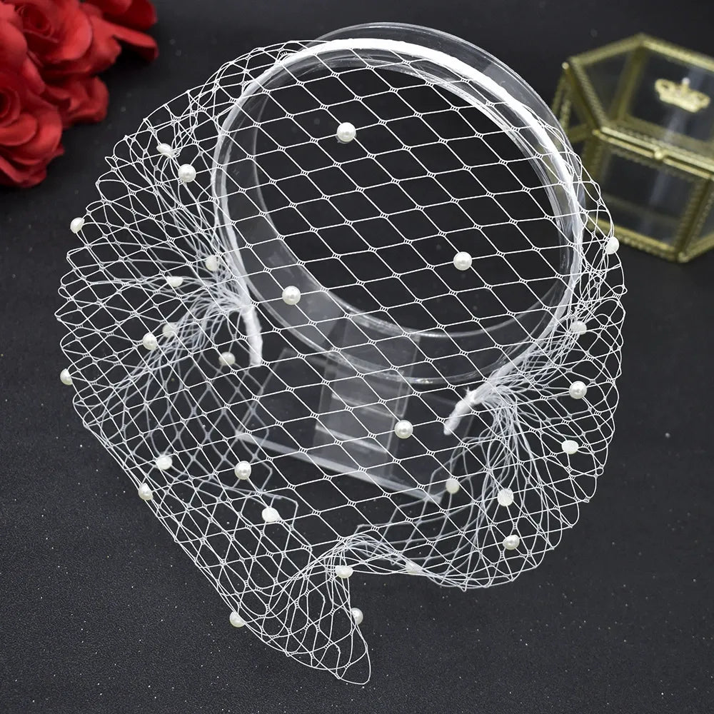 Elegant Bride Mesh Veil Hairband