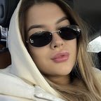 Frameless Oval F-Diamond Sunglasses