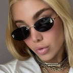 Frameless Oval F-Diamond Sunglasses