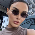 Frameless Oval F-Diamond Sunglasses