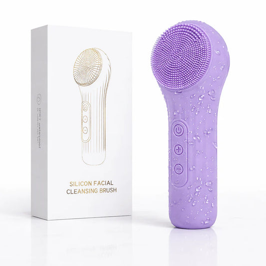 GlowAura – Electric Facial Cleansing Brush with Sonic Vibration & IPX7 Waterproof Design