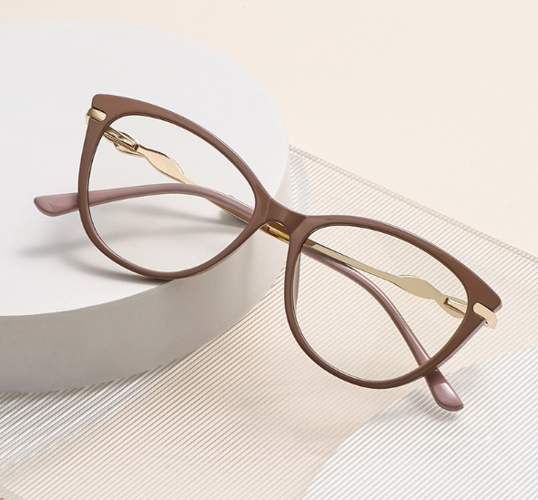 Stylish Contrasting High-End Glasses - Khaki