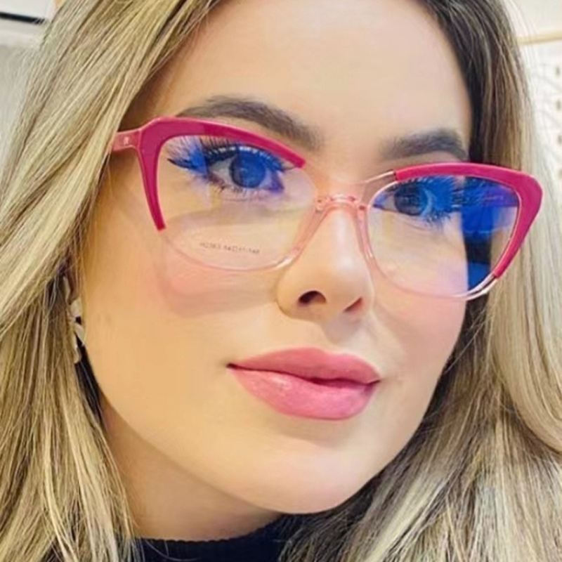 Trendy Color-Changing Cat-Eye Glasses - Pink Frame