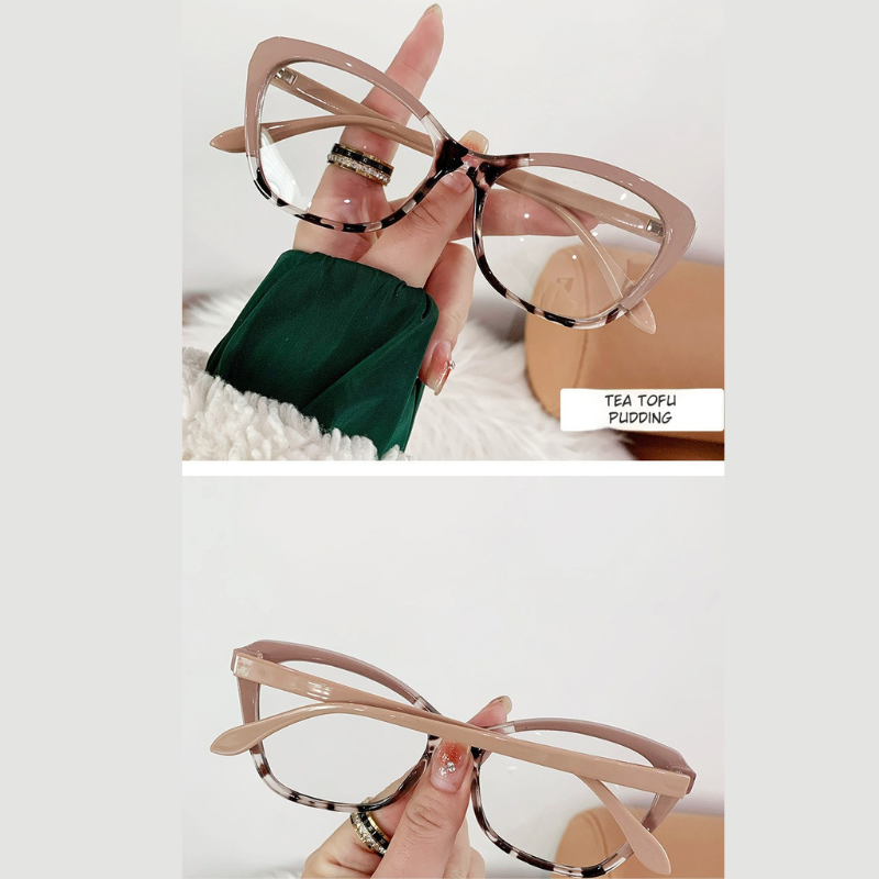Trendy Color-Changing Cat-Eye Glasses - Tea Bean Flower