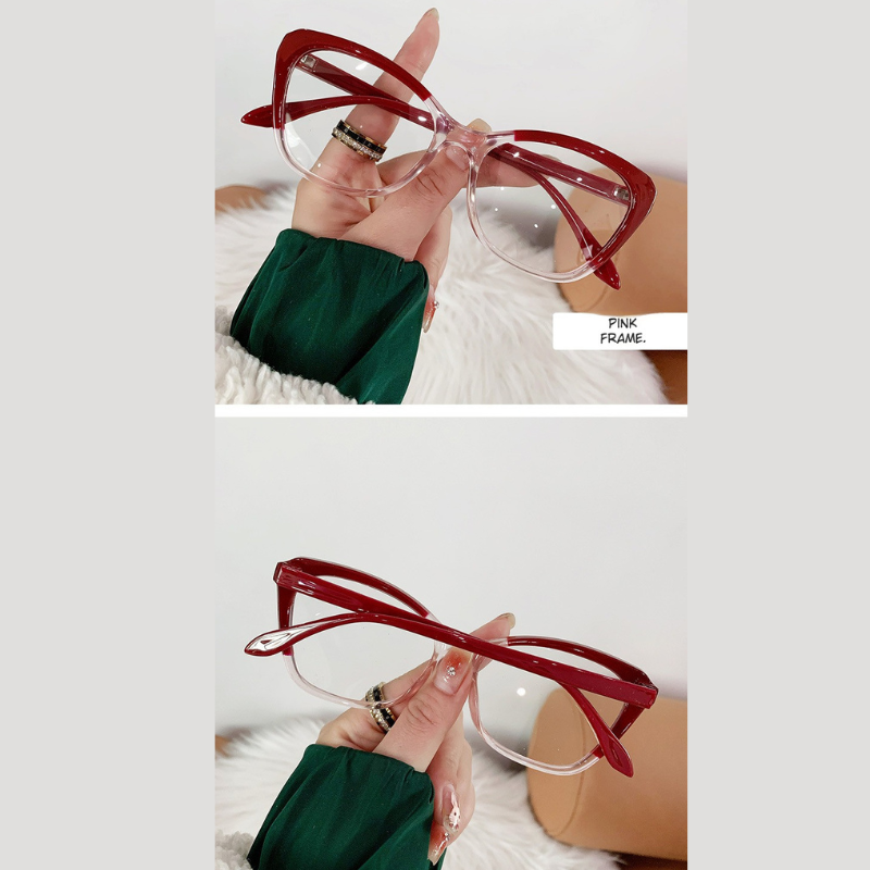 Trendy Color-Changing Cat-Eye Glasses - Pink Frame