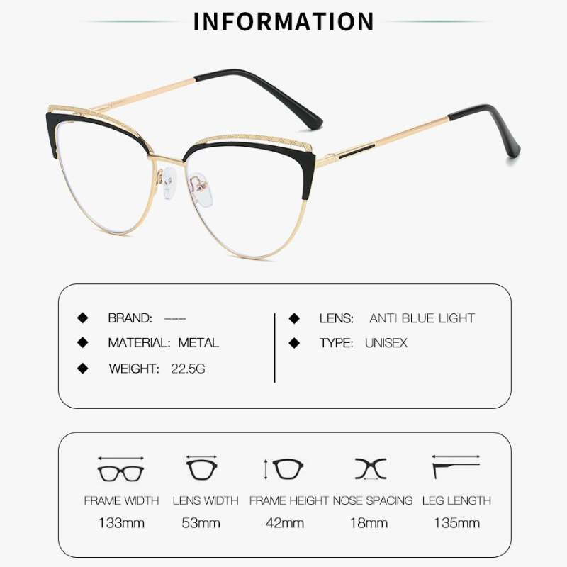 Celebrity Style Cat-Eye Trendy Eyewear - Pink Gold