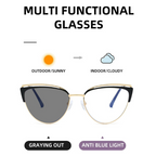 Celebrity Style Cat-Eye Trendy Eyewear - Pink Gold