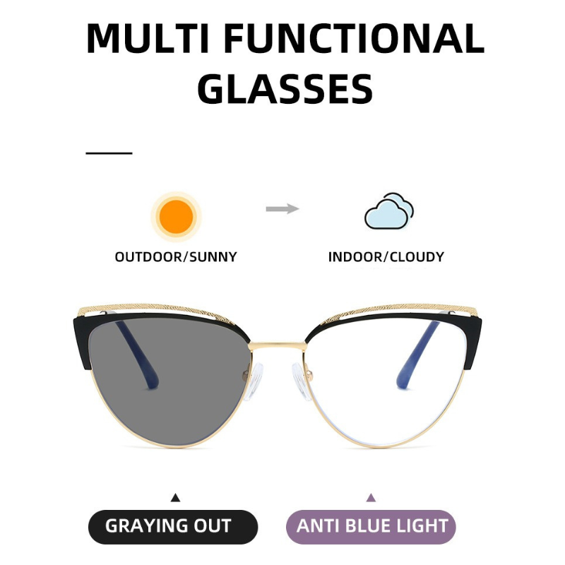 Celebrity Style Cat-Eye Trendy Eyewear - Pink Gold