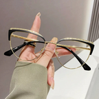 Celebrity Style Cat-Eye Trendy Eyewear - Pink Gold