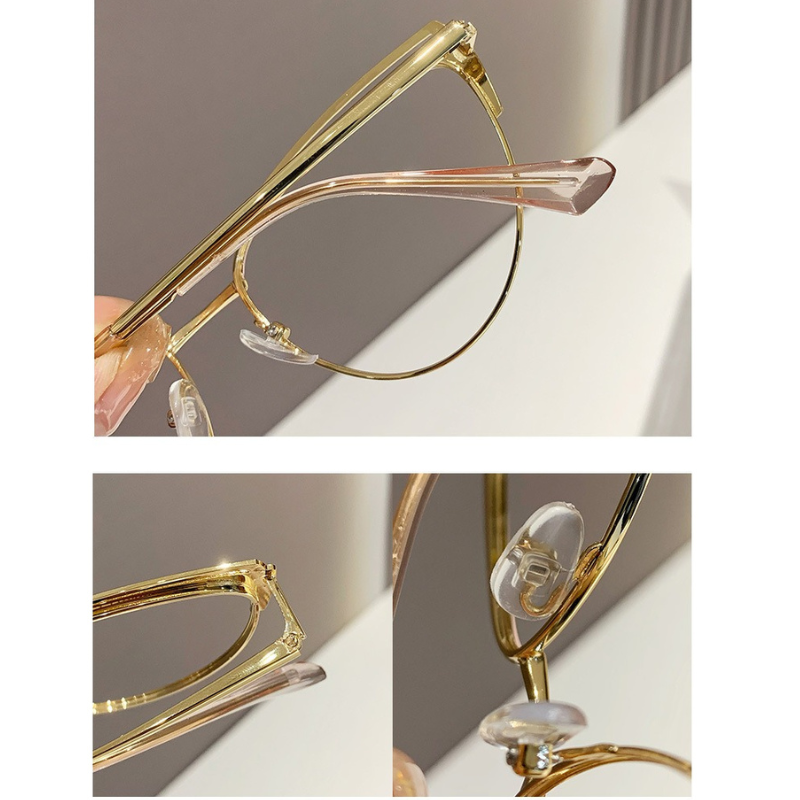 Celebrity Style Cat-Eye Trendy Eyewear - Pink Gold