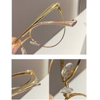 Celebrity Style Cat-Eye Trendy Eyewear - Pink Gold