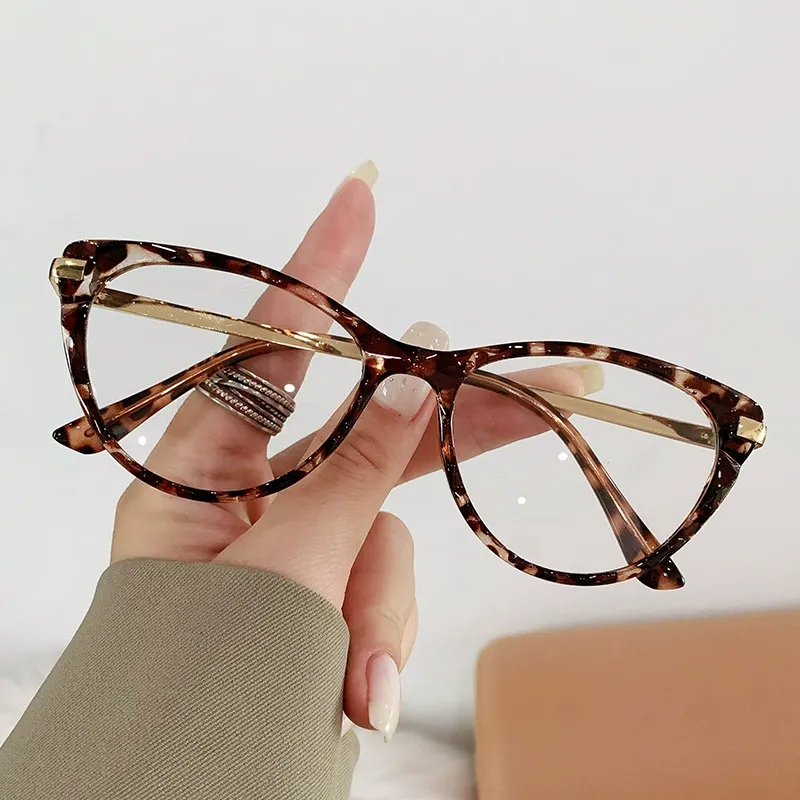 Modern Anti-Blue Light Cat-Eye Frames - Leopard Print