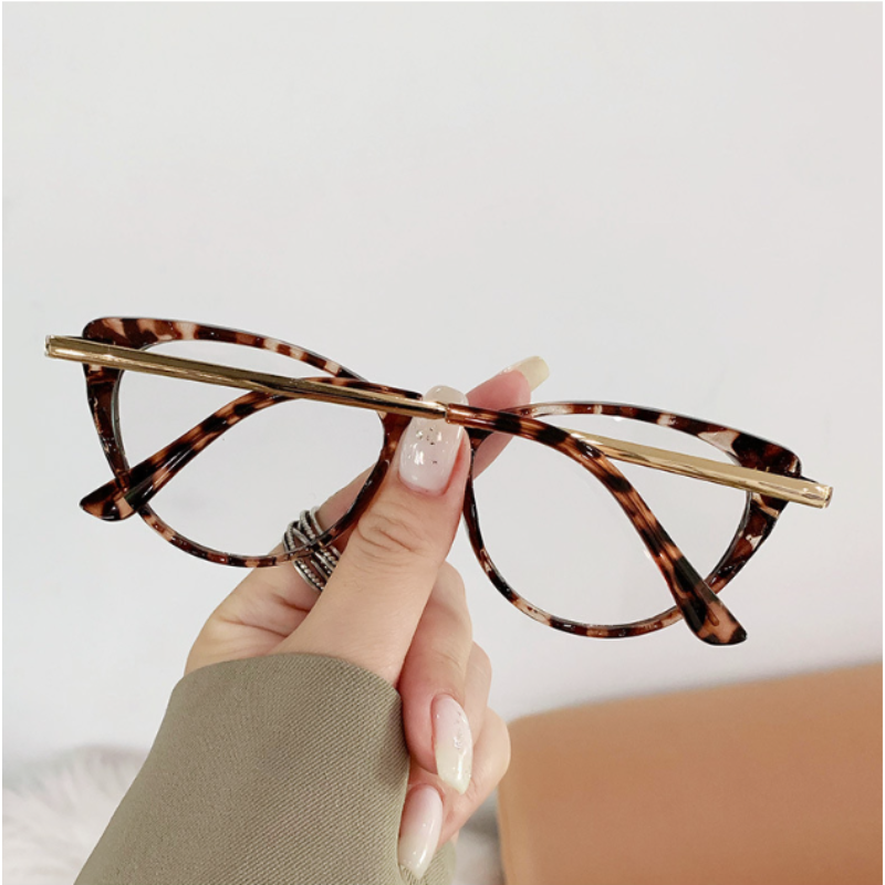 Modern Anti-Blue Light Cat-Eye Frames - Leopard Print