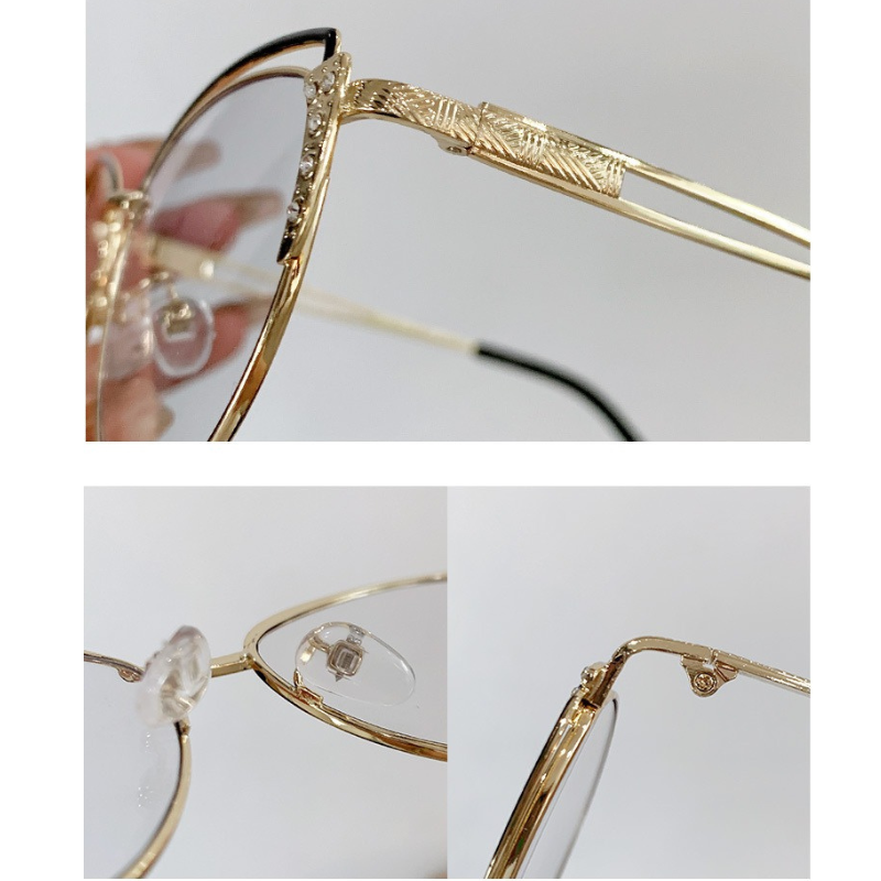 Diamond Cut Cat-Eye Frames for Women - Pink Gold