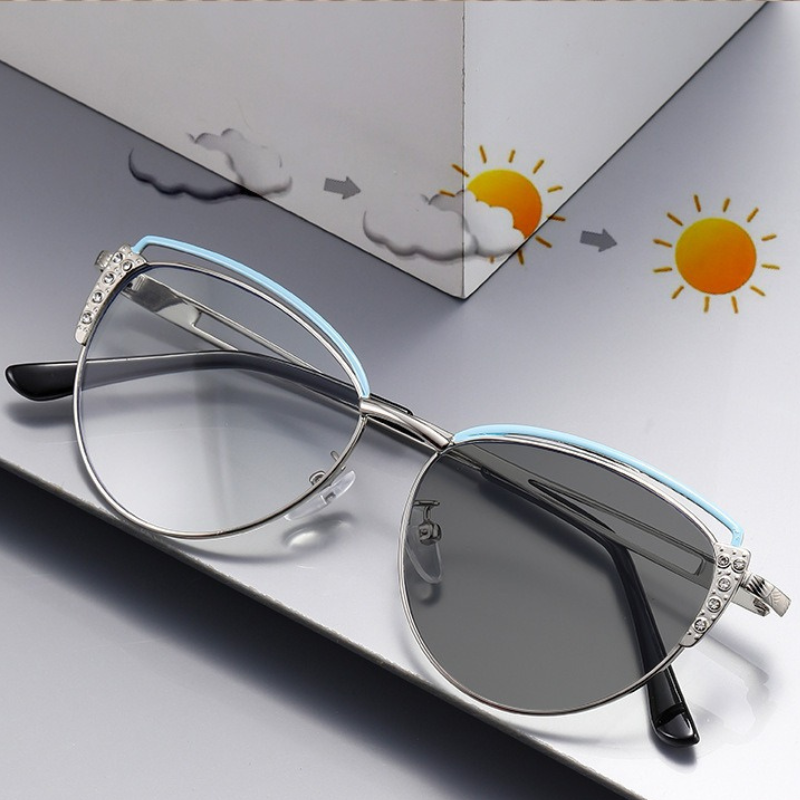 Diamond Cut Cat-Eye Frames for Women - Pink Gold