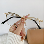 Diamond Cut Cat-Eye Frames for Women - Blue Silver