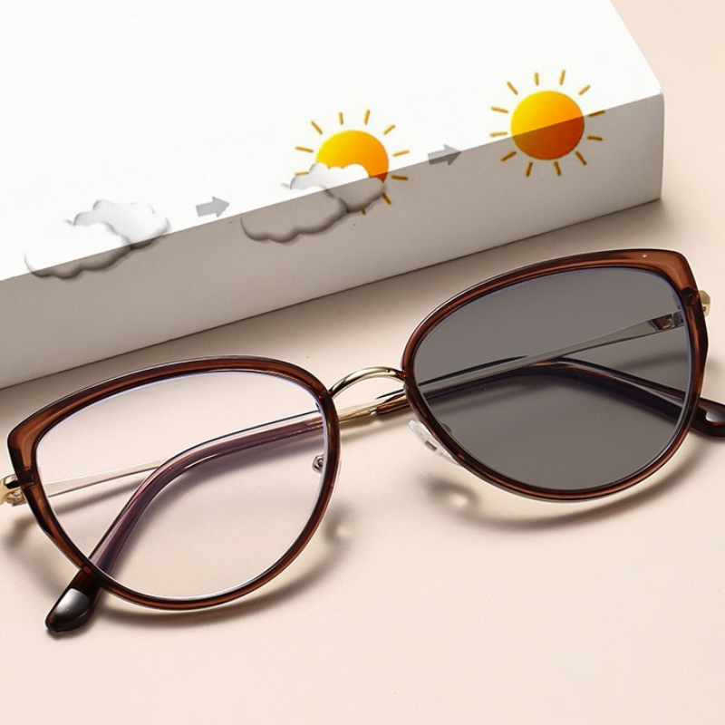 Cross-Border Fashion Photochromic Glasses - Gradual Tea