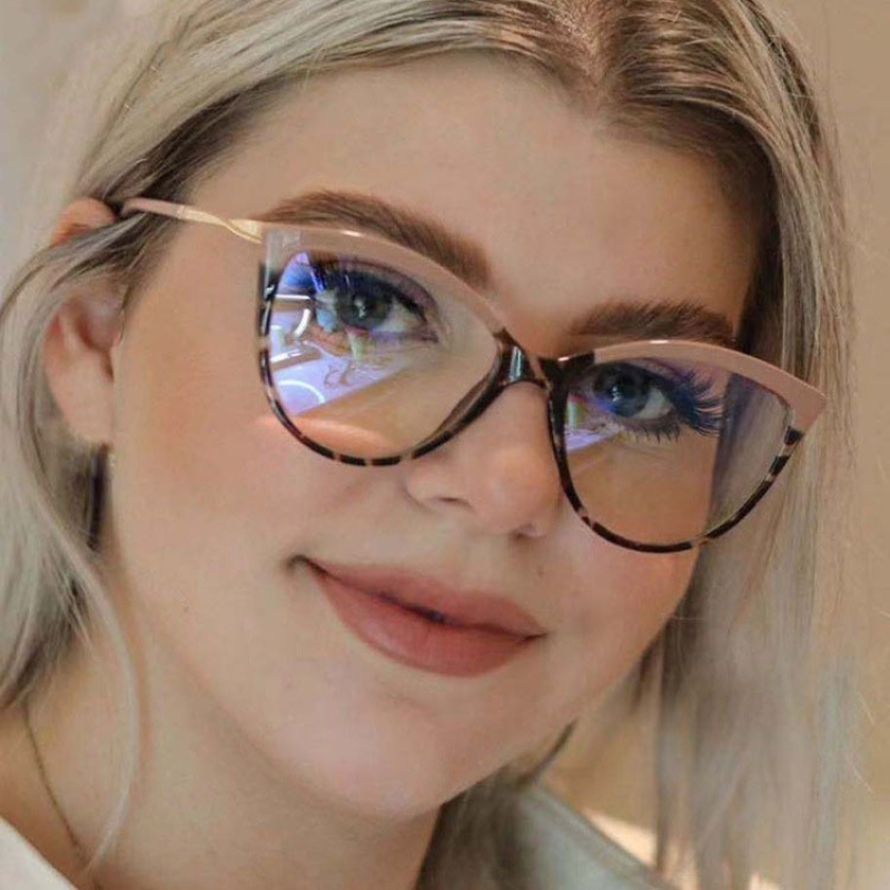 Stylish Contrasting High-End Glasses - Khaki