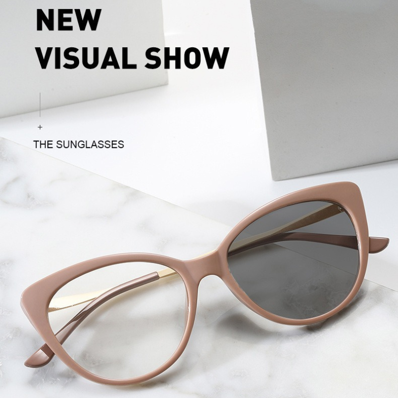 Stylish Contrasting High-End Glasses - Khaki
