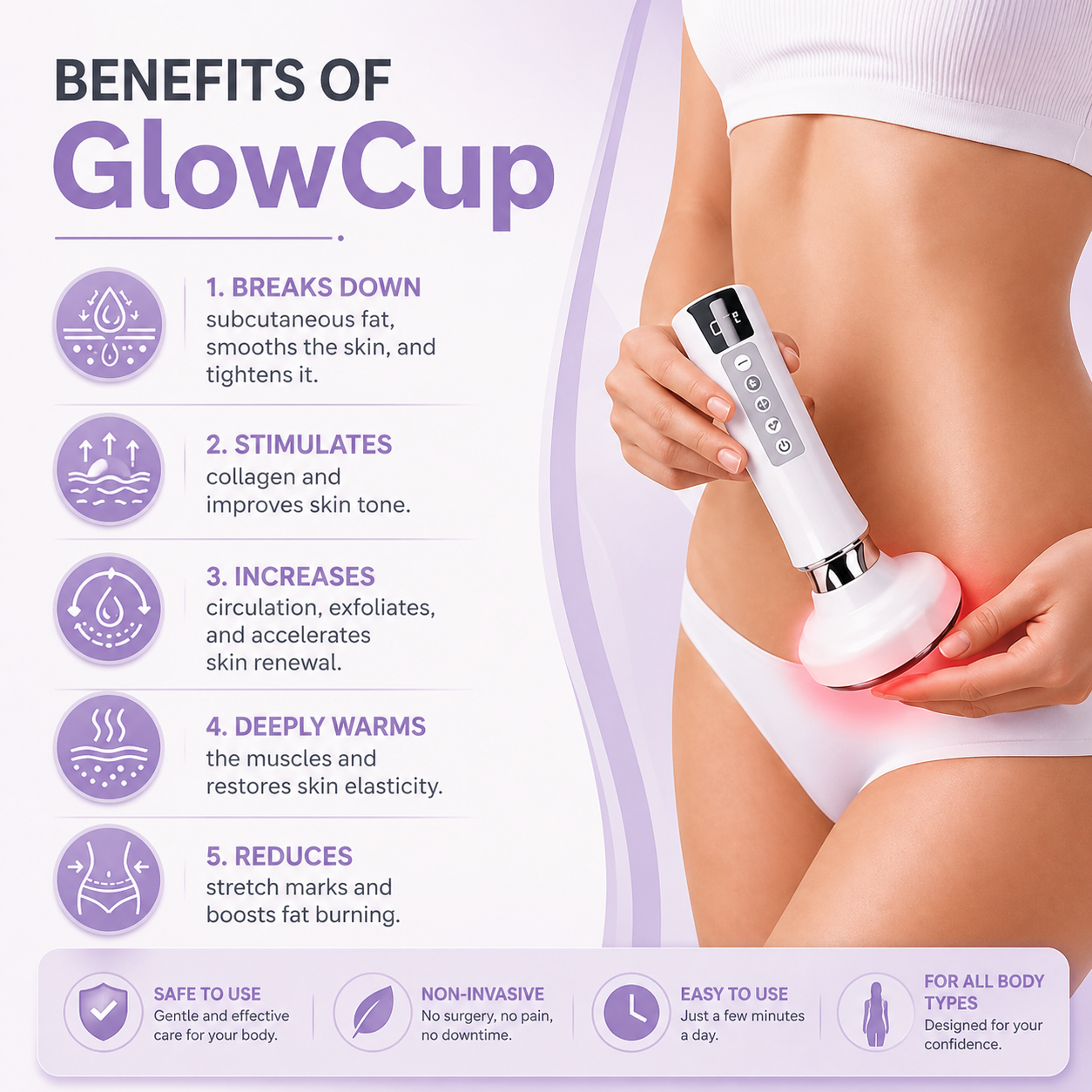 GlowCup – Cellulite and Skin Tightening with Red Light and Cupping