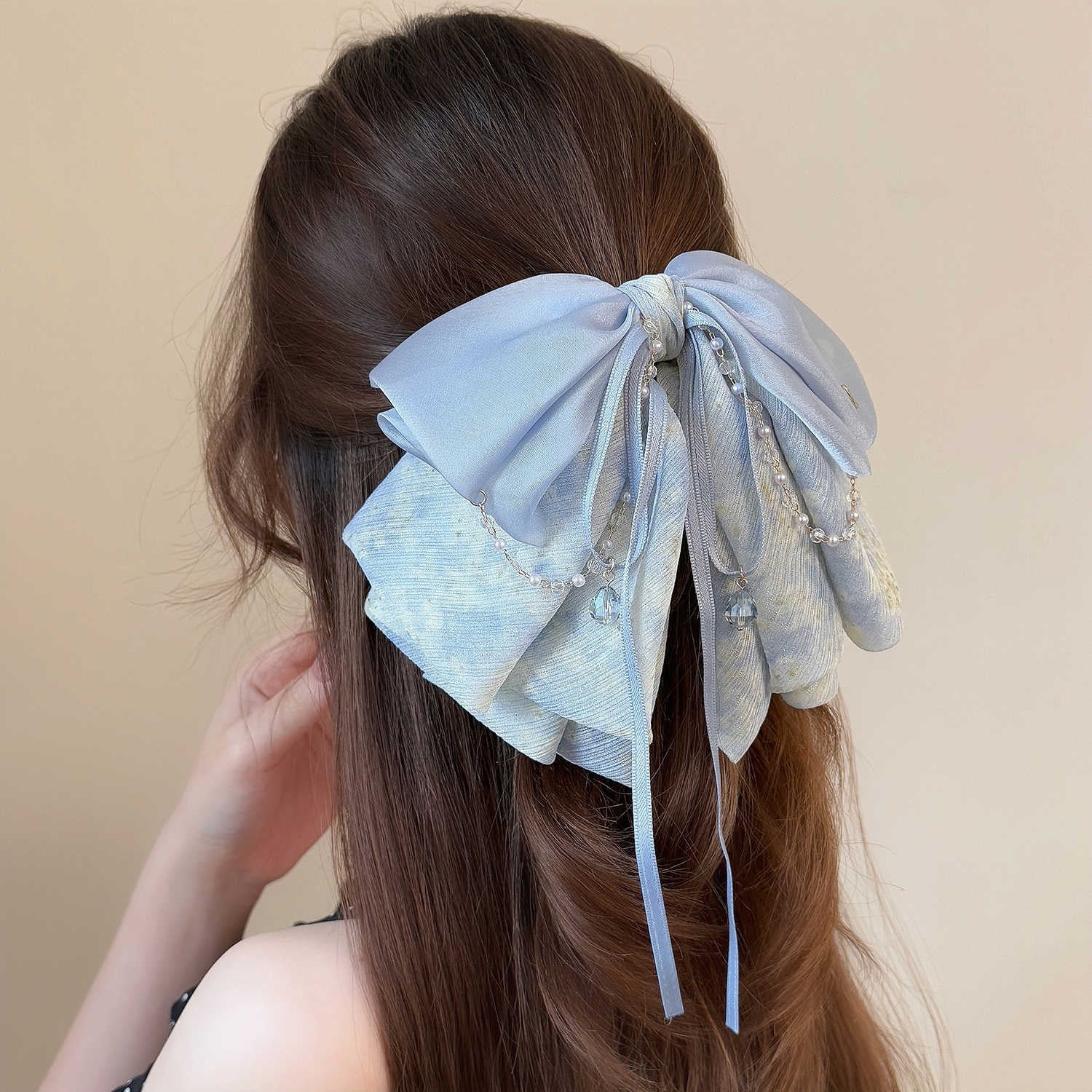 Luxury Bow Mesh Ribbon Hair Clip