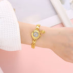 Gold Quartz Bracelet Pendant Watch