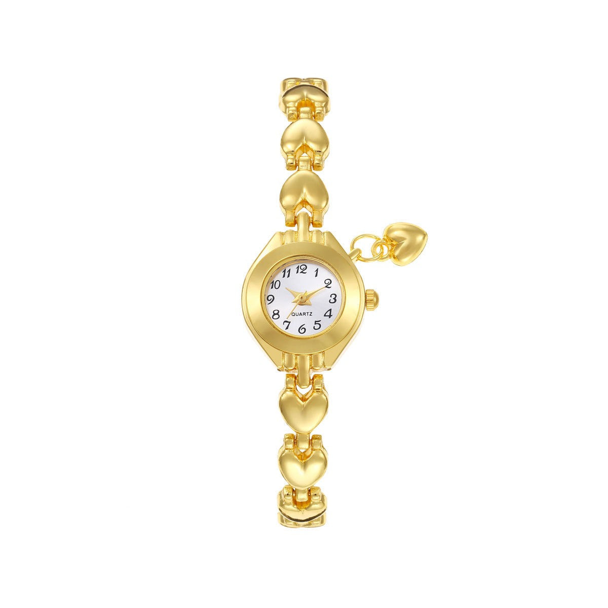 Gold Quartz Bracelet Pendant Watch