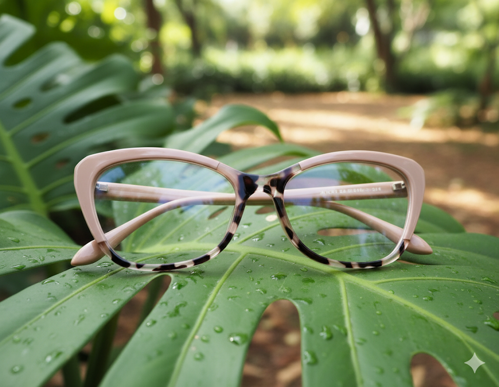 Trendy Color-Changing Cat-Eye Glasses - Tea Bean Flower