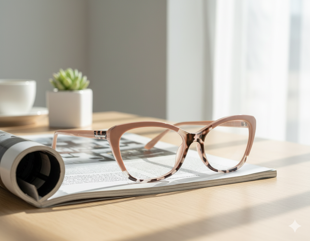 Trendy Color-Changing Cat-Eye Glasses - Tea Bean Flower